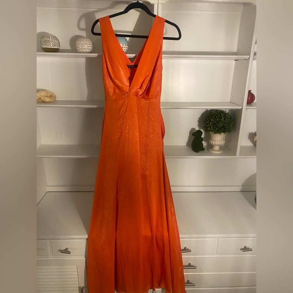 Vici Doll : orange formal dress with slit. Brand new with tags, size small